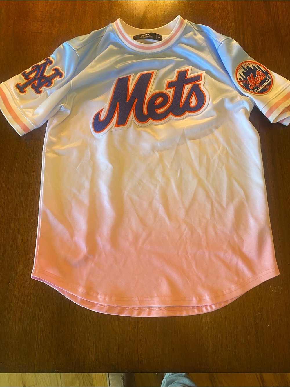 Pro Standard New York Mets Ombre Gradient Jersey Shirt Mens Size M Blue Pink